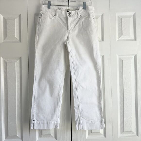 White House Black Market Capri Pants Size 2 White Cotton Spandex - Picture 1 of 14